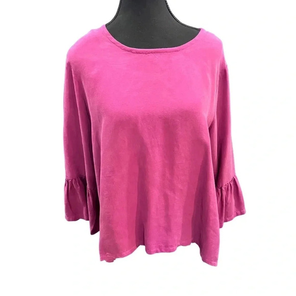 Bryn Walker | Pink Tencell Boho Peasant Top | Size M - Picture 1 of 10